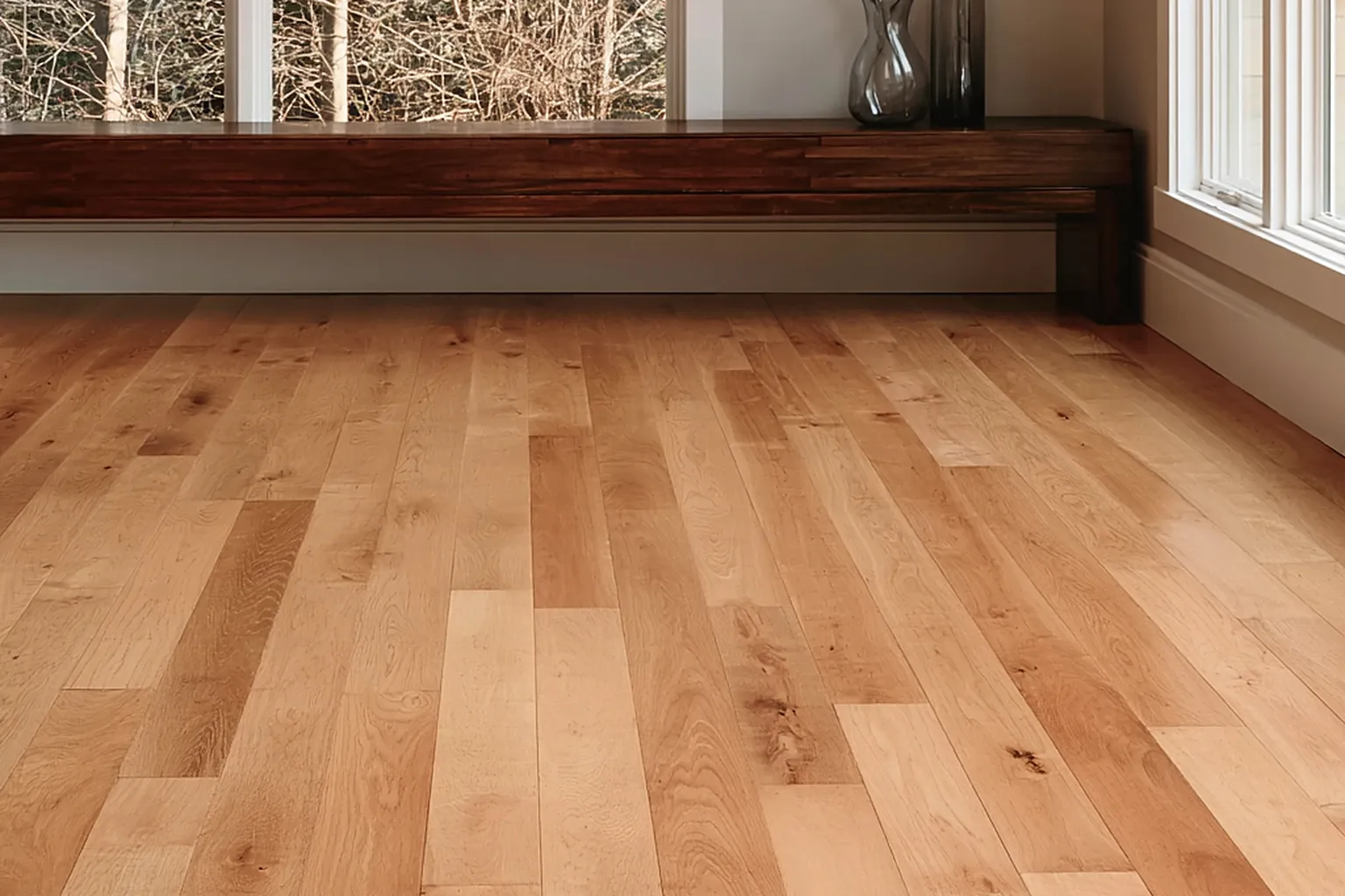 Narrow plank timber floor pattern